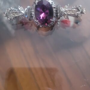 Elegant Silver and Purple Brooch